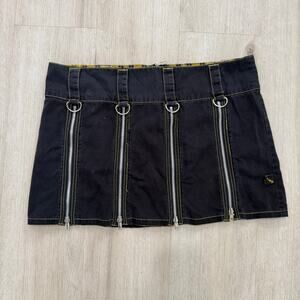 Tripp NYC Mini Skirt Zipper Detail Y2K Goth Punk Vintage 90s Grunge Bratzcore XL